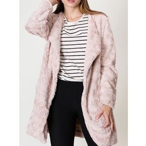 Pink faux fur jacket